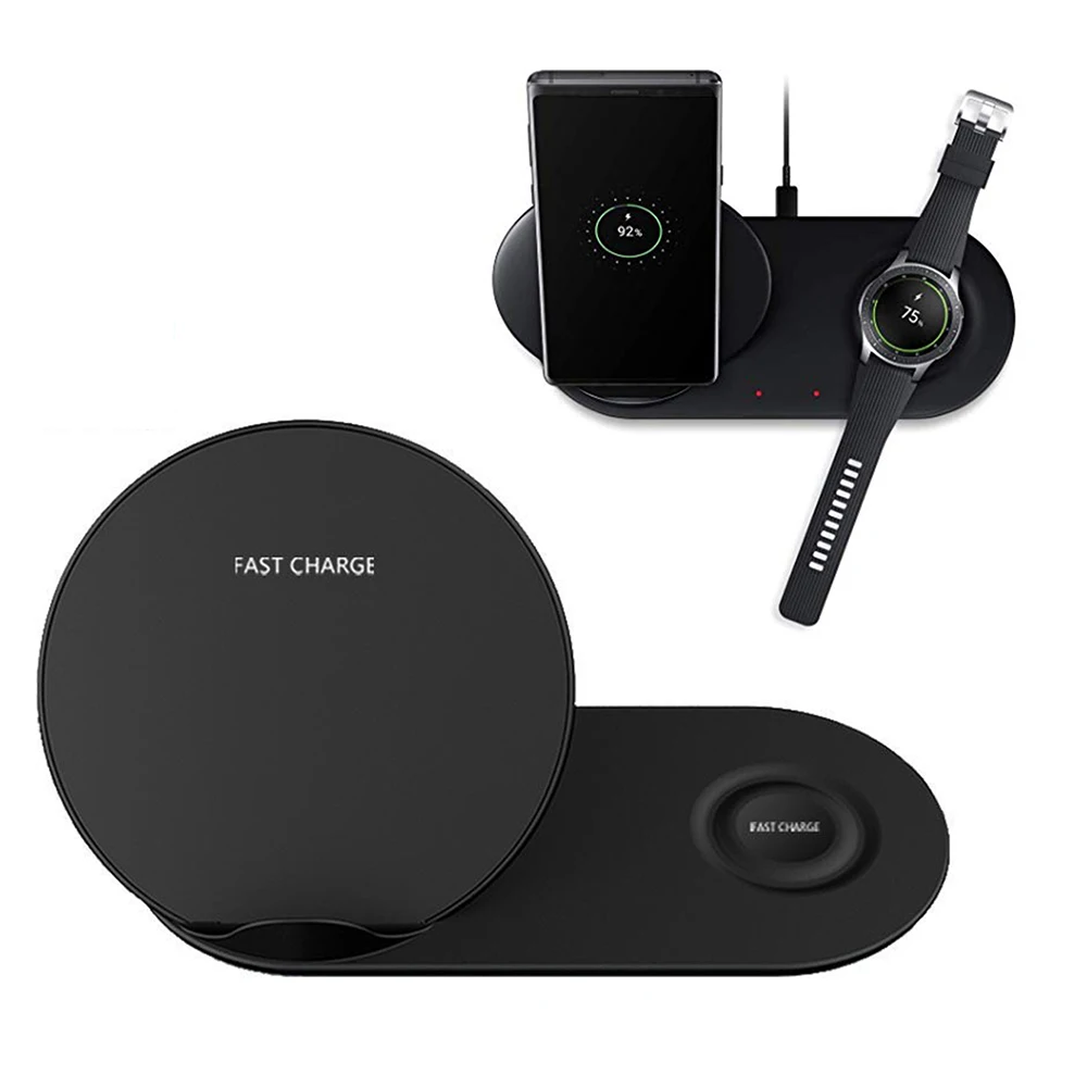 3 в 1 Qi для iphone xiaomi samsung Galaxy Note 9 S9 gear S3 часы беспроводное быстрое зарядное устройство Индукционная зарядная станция Док-станция Подставка
