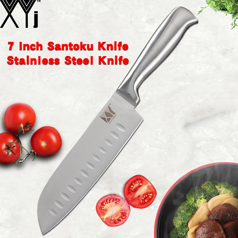 XYj кухонный нож из нержавеющей стали для очистки овощей, нож Santoku для нарезки хлеба, нож шеф-повара, немецкий Держатель ножей, точилка, инструменты для приготовления пищи