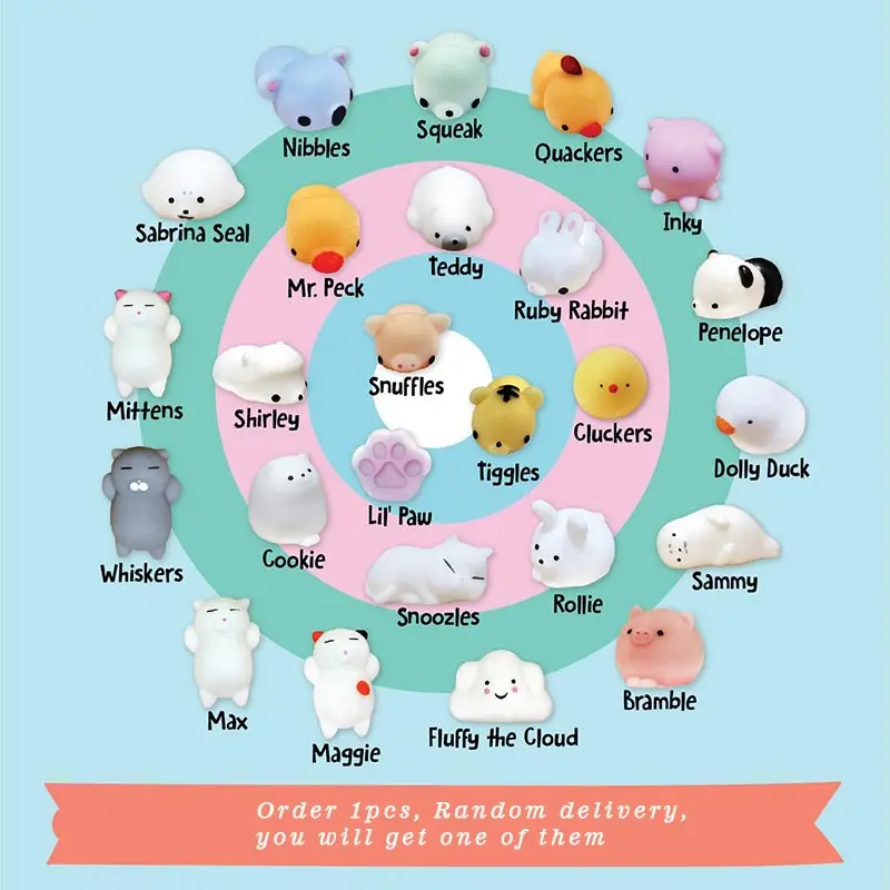 1pcs random delivery Игрушка в виде кошки для снятия стресса медленно нарастающее при сжатии Исцеление дети весело Kawaii взрослая игрушка для снятия стресса в стиле мини Squeeze Животные - Цвет: 1pcs random delivery