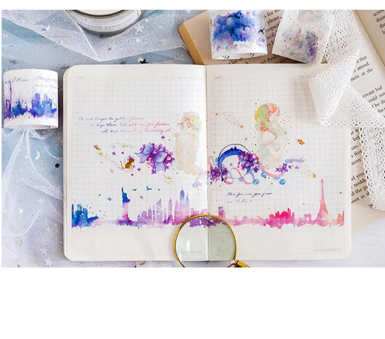 1 Roll/set Dreamy Washi Tape Gold/Silver Stamping Decorative Masking Scrapbooking Sticker DIY Planner Diary Album | Канцтовары для