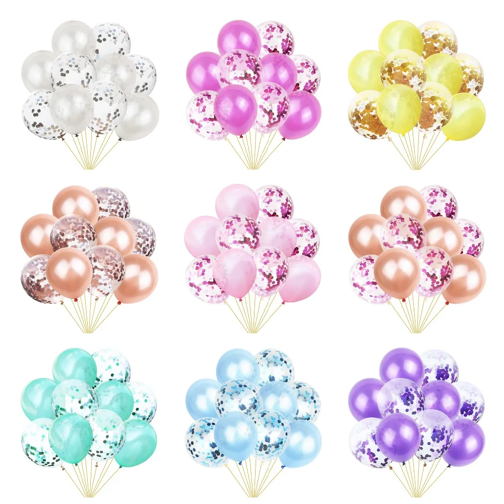 10 шт. розовый Золотой Синий Розовый воздушный шар &quotКонфетти&quot набор букет