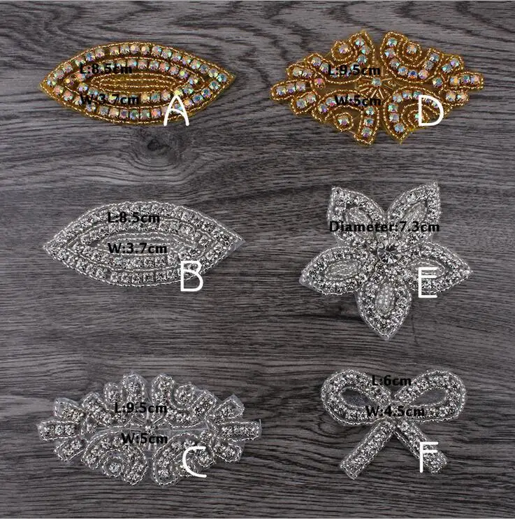 1 шт. шикарные украшения ручной работы пришитые бисером кристалл AB аппликация