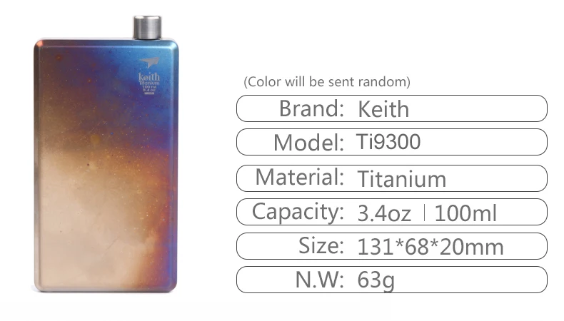 colorful(random) Кит титановый кувшин 100 мл цветная фляга для улицы и кемпинга посуда для напитков портативная бутылка для вина и виски - Цвет: colorful(random)