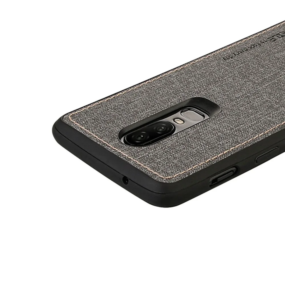 IMIDO Роскошный деловой тканевый PU чехол для телефона One Plus 6 Чехол Силиконовый ТПУ