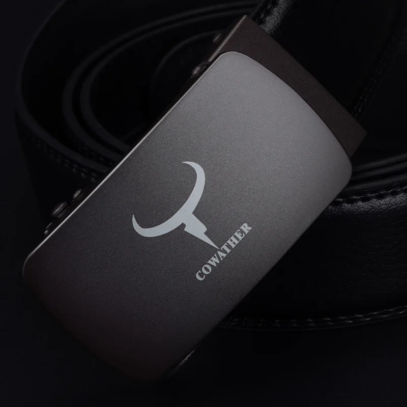 silver CZ002 COWATHER Новые моды мужские пояса топ корова натуральная кожа автоматическая пряжка пояса для мужчин причинным ceinture homme - Цвет: silver CZ002