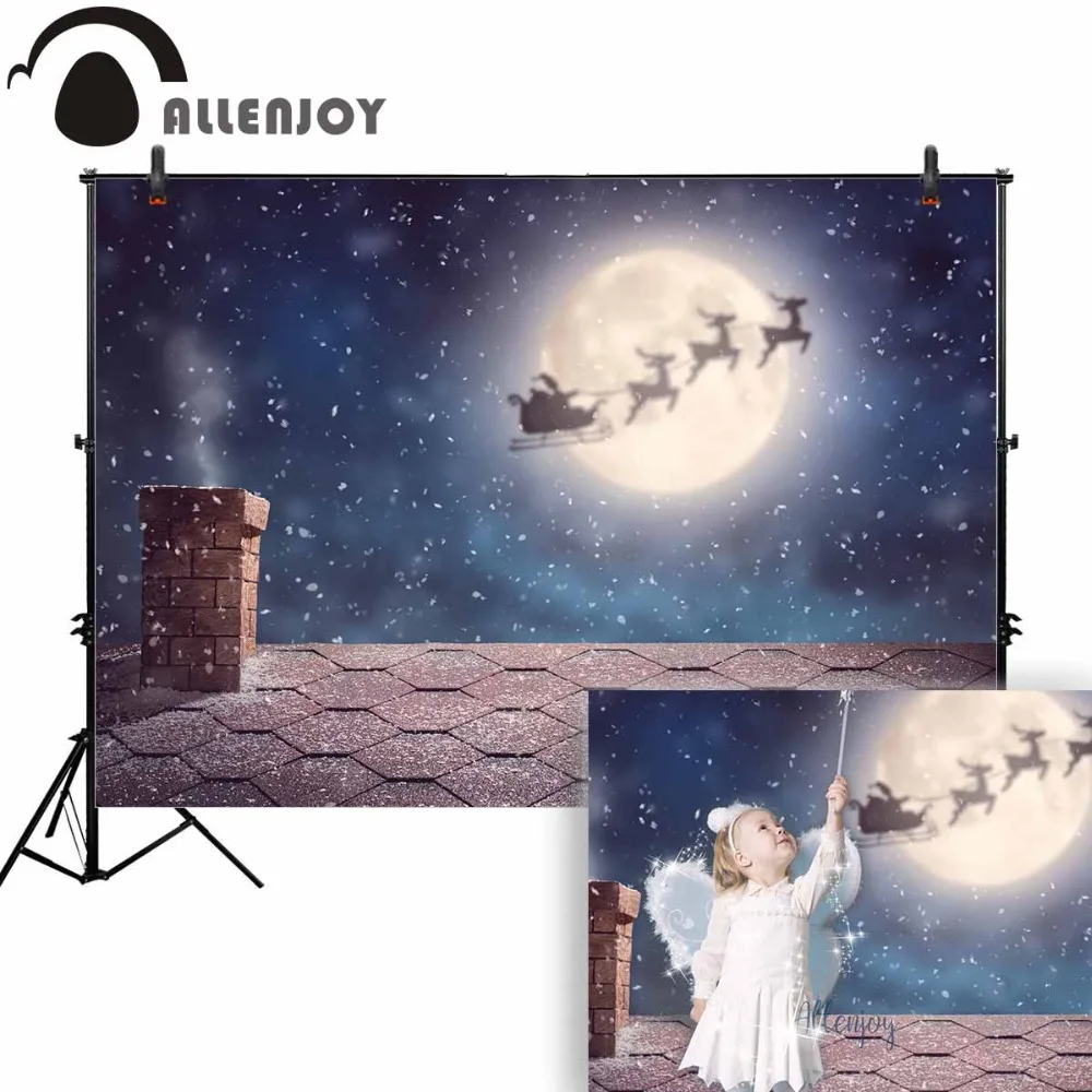 Allenjoy Сказочный фон на крышу для фотостудии Рождественский олень ночное небо
