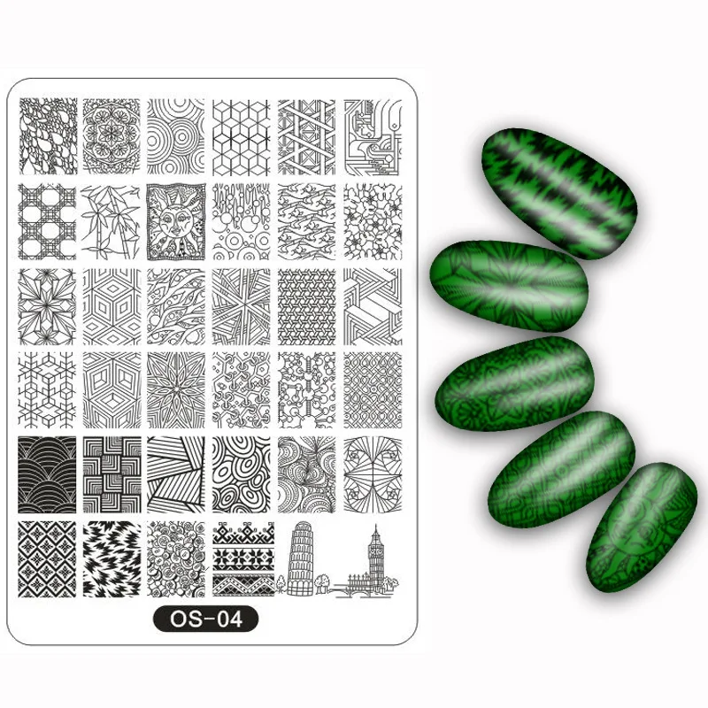 Плюс ногтей штамповки пластины цветок мультфильм персонаж леопард тигр кошка