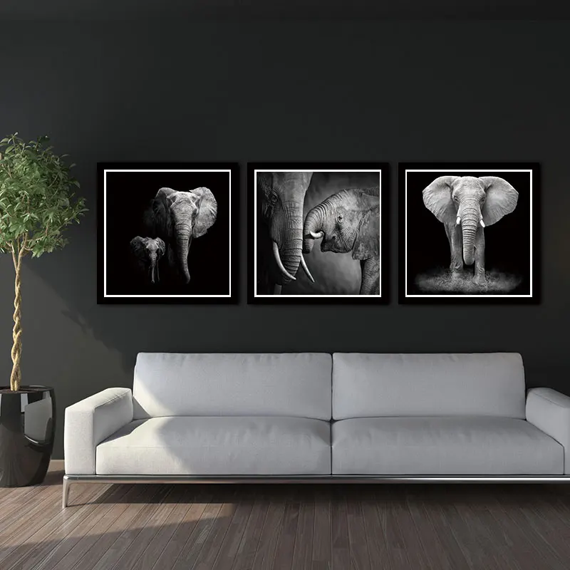

Wall Art Canvas print on 3 Pan Africa Elephant Landscape Oil Painting Picture Home Decoration Modern Canvas Print no frame