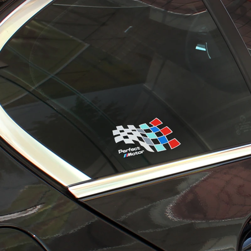 2 шт. идеальный двигатель светоотражающие наклейки M Racing окна для BMW 1 3 5 серии E46 E39