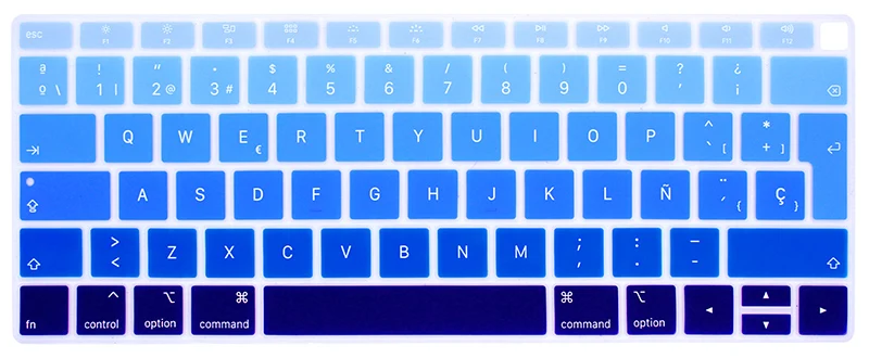 Gradient blue Испанский Чили чехол для клавиатуры ноутбука для macbook air 13 A1932 ЕС крышка клавиатуры цветная защитная пленка дисплей испанский язык - Цвет: Gradient blue