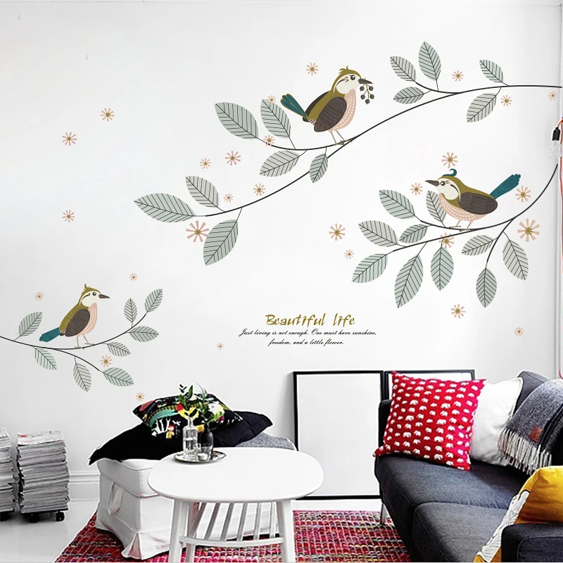 Дерево и птица настенные наклейки Home Decor Гостиная искусства украшения дома DIY наклейки на стены украшения Гостиная