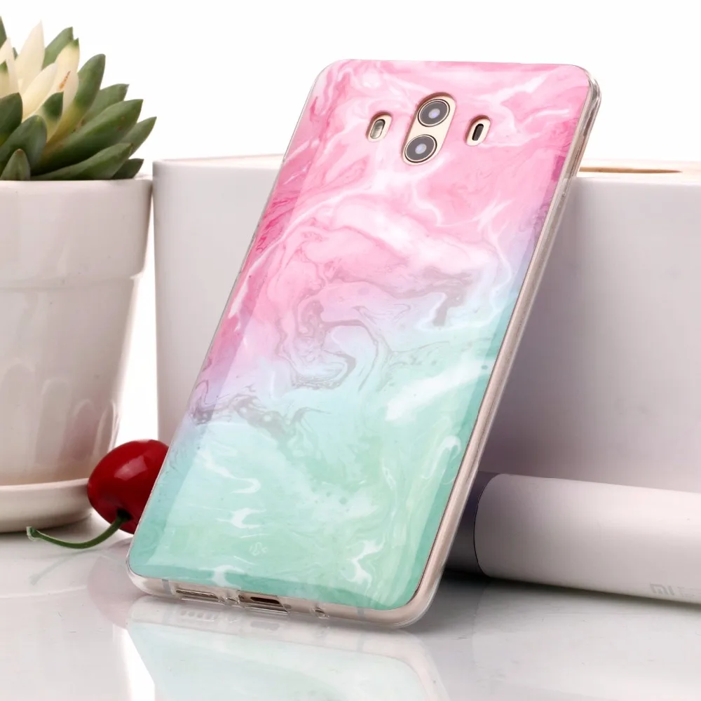 LANCASE For Huawei Mate 10 Case Silicone Glitter 3D Stone Pattern Soft TPU Marble Lite Pro Capa |
