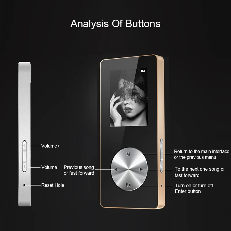 DOITOP BT MP3 MP4 плеер Hifi полностью металлический спортивный мини Walkman с динамиком