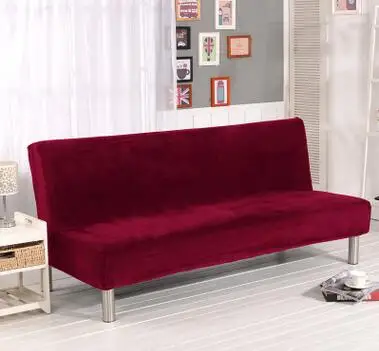 Wine Red Sofa Cover Все включено плюшевый диван-чехол для без подлокотника диван-кровать бархат однотонный Чехол Диван Ткань Чехол Диван серый, красный чехол 160-195 - Цвет: Wine Red Sofa Cover