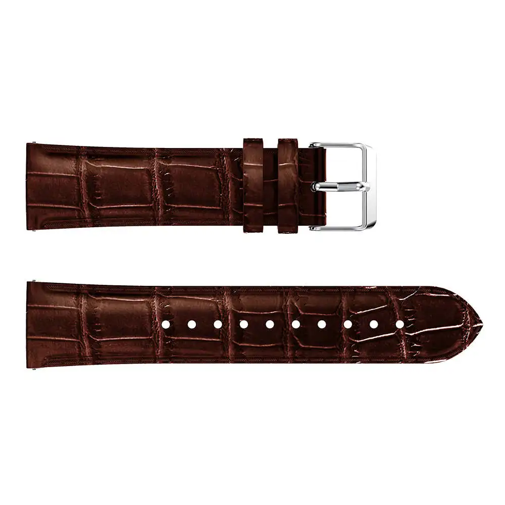 brown Крокодиловые ремешки для Xiaomi Huami Amazfit Bip BIT Lite Молодежные кожаные Смарт-часы ремешок для amazfit браслет 20 ММ Спортивный - Цвет ремешка: brown