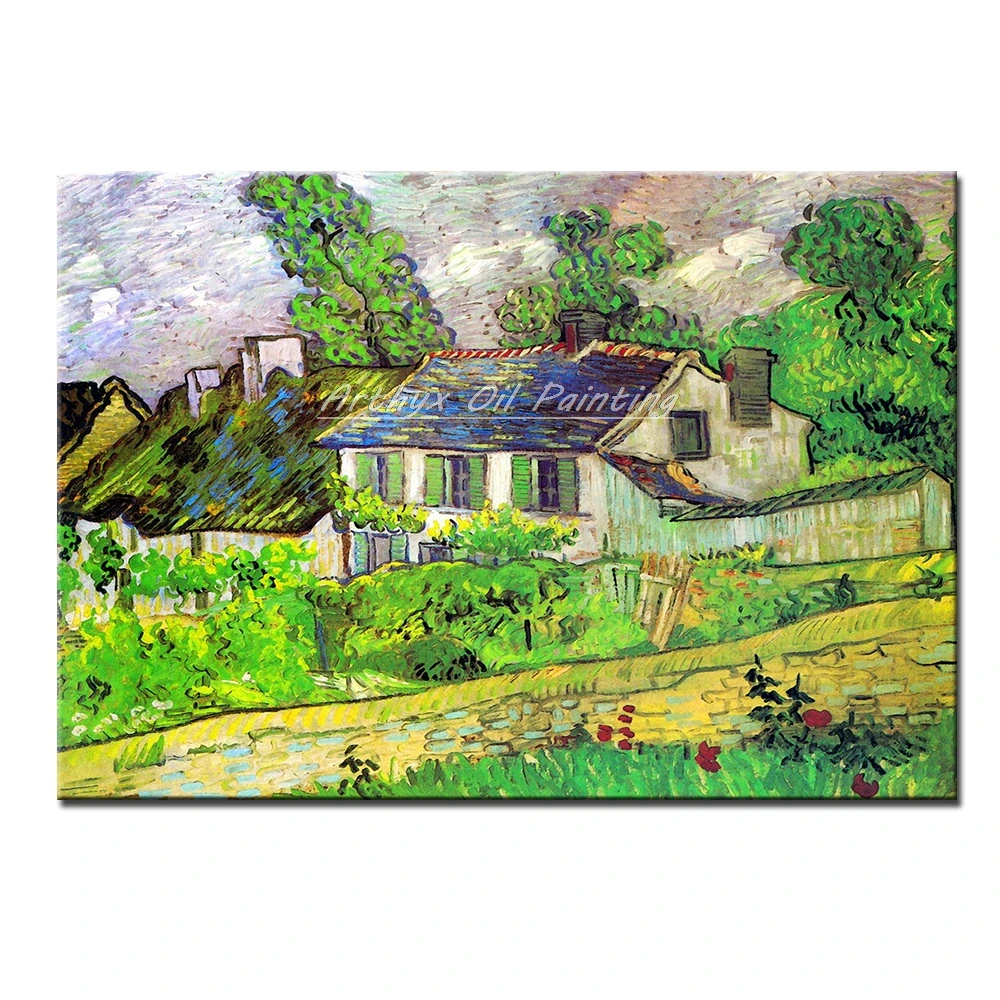 

Handpainted Reproduction Houses At Auvers By Vincent Van Gogh Famous Oil Painting On Canvas Wall Art Picture For Home Decoration