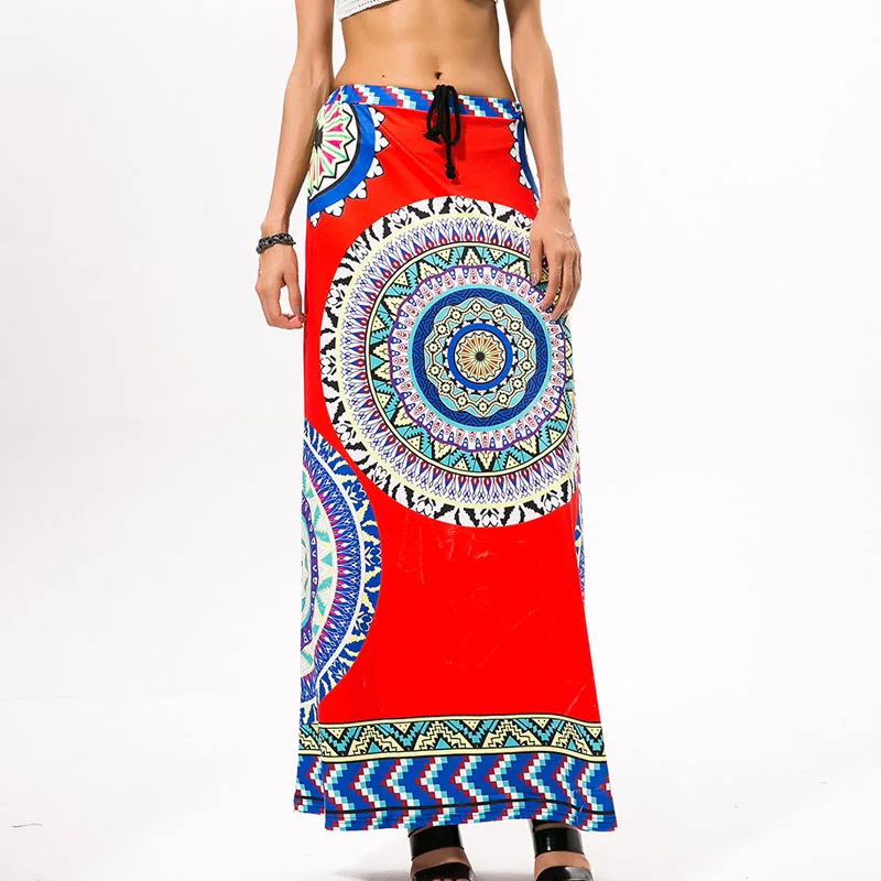 Женская длинная юбка с принтом летняя и Осенняя мода 2020 винтажная Национальная
