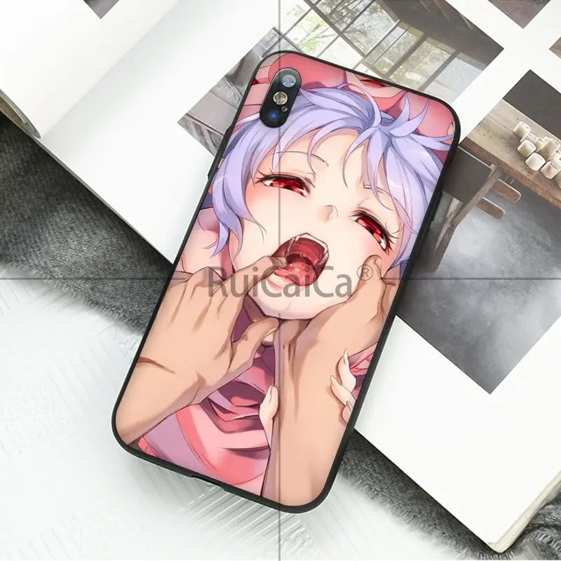 Ruicaica японская манга Ahegao девушка DIY печать рисунок чехол для телефона крышка оболочка для iPhone X XS MAX 6 6S 7 7plus 8 8Plus 5 5S XR