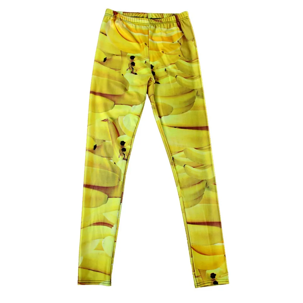 Эластичные повседневные штаны женские леггинсы с 3d-цифровым принтом желтого