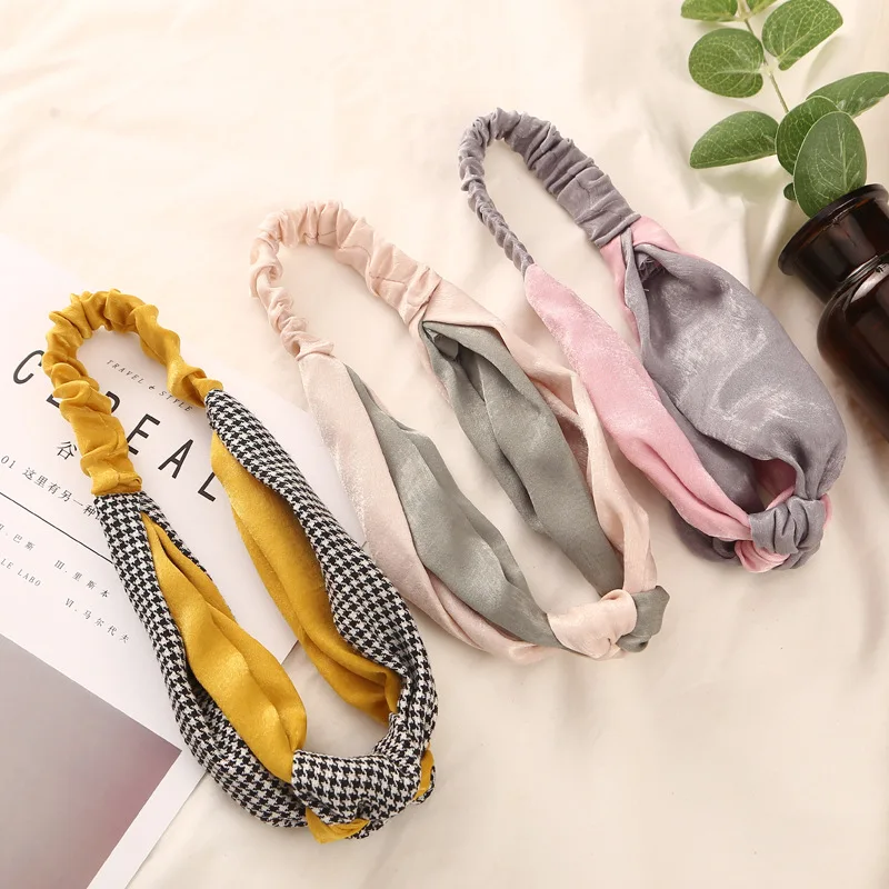 Новые модные узловые головные ободки с цветочными мотивами, перекрещенные тюрбаны с эластичной обивкой для волос, аксессуары для волос для девочек и женщин, банданы.