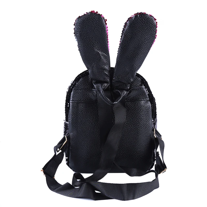 Women Cute Rabbit Ears Sequins Backpack Double Shoulder Bag Mini Backpacks Children Girls Travel Knapsack Simple Fashion | Багаж и сумки