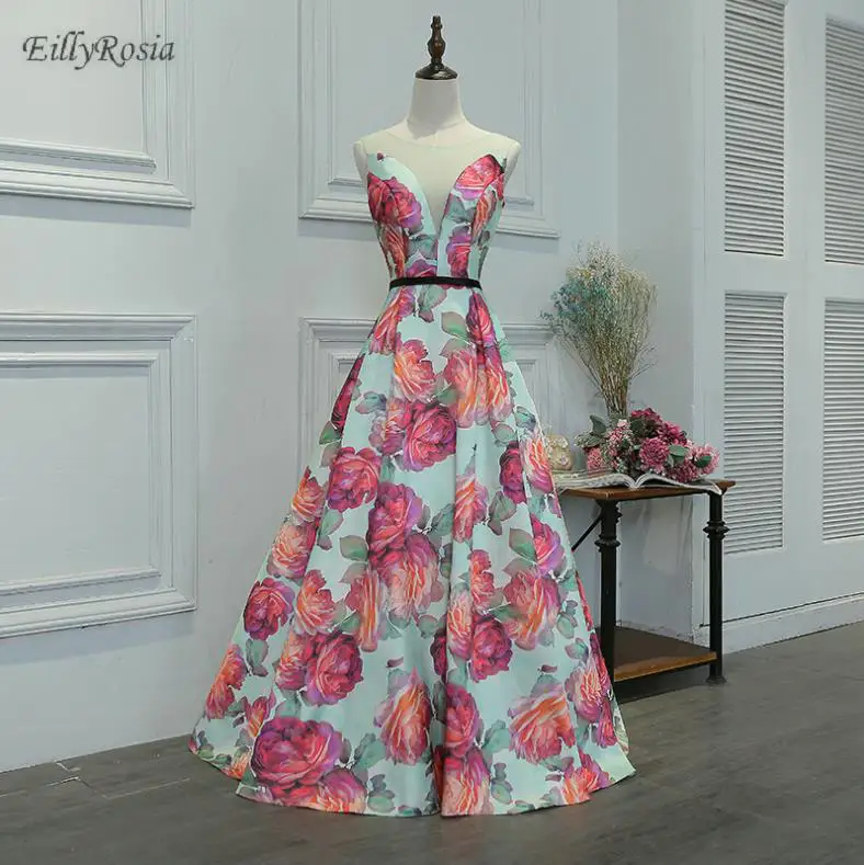 2018 г. платье с цветочным принтом для гостей свадьбы выпускного вечера|Платья