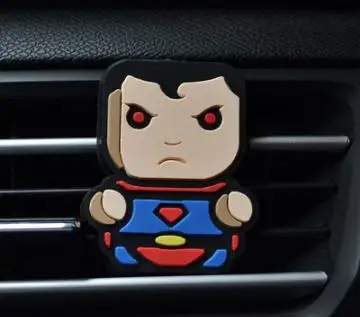 Superman 2 шт./лот, освежитель воздуха с героями мультфильмов, автомобильный парфюм для Мстителей, стиль Марвел, кондиционер, вентиляционное отверстие, зажим, аксессуары для стайлинга автомобилей - Название цвета: Superman