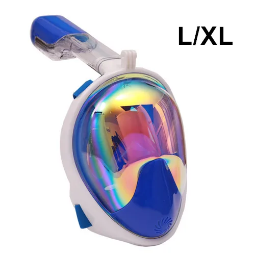 Blue L XL Новинка, покрытая подводным аквалангом, противотуманная маска для дайвинга, набор для подводного плавания, респираторные маски, безопасные и водонепроницаемые - Цвет: Blue L XL