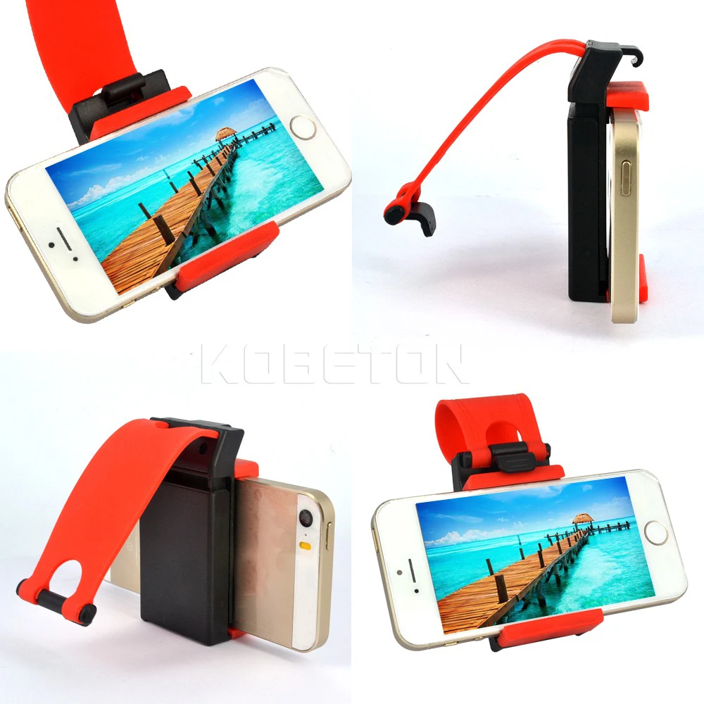 Автомобильный держатель для телефона автомобильный на руль красный iPhone Samsung