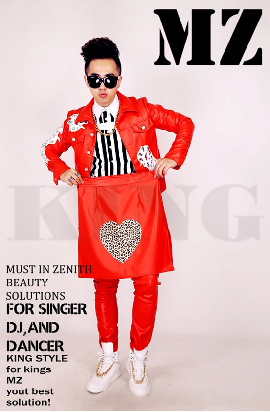 Can Be Costomized ! Men Dj Nightclub Singer Guests 2pm Jun.k Big Red Diamond Decorative Jacket Coat Plus Size Costumes Clothing | Мужская