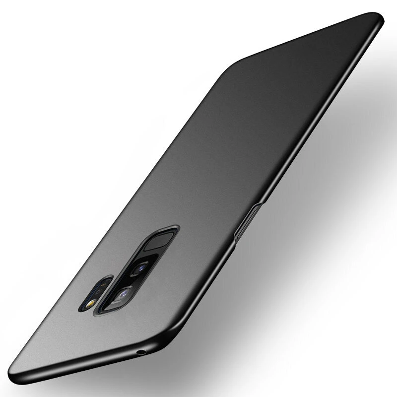 Черный Тонкие Матовые чехлы для samsung A750 A6 A8 плюс J4 J6 J8 Galaxy Note9 S9 S8 плюс Note8 крышка из твердого поликарбоната полный Чехол-сумочка для телефона - Цвет: Черный