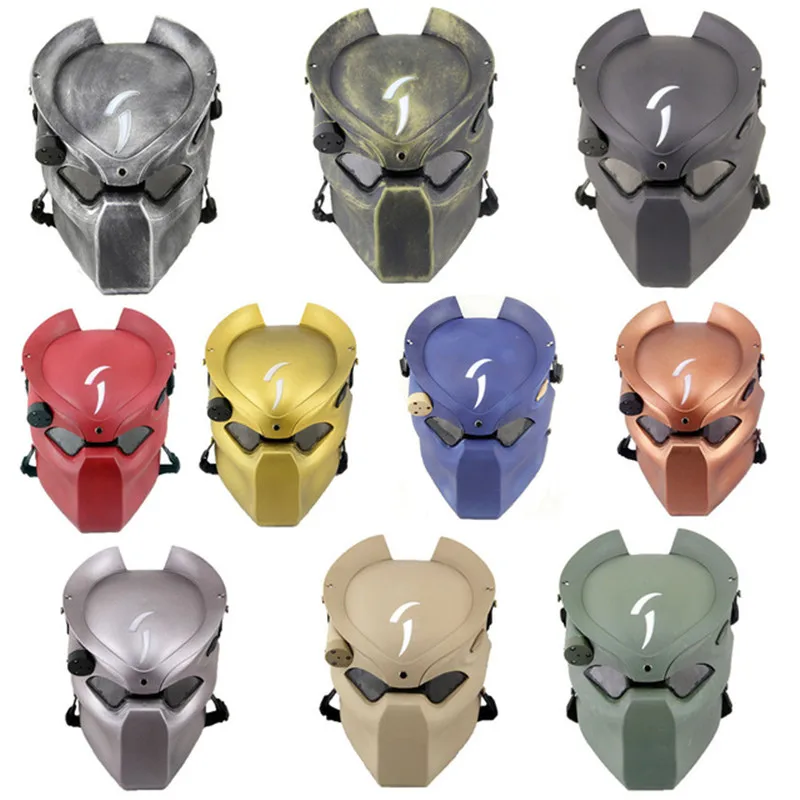 

Alien vs. Predator Helmet Mask with LED Light Carnival Halloween Cosplay Costumes CS Hiking Cycling Outdoor Tactical Props