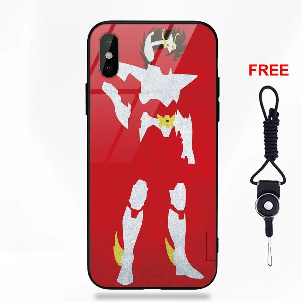 Мягкий ТПУ чехол + закаленное Стекло случаи покрытия мультфильм Saint Seiya тканевый