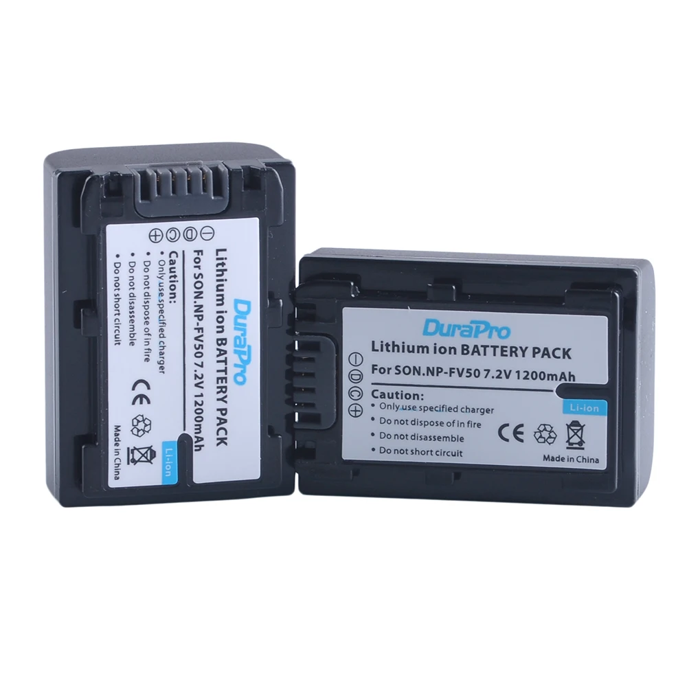 2Pcs x DuraPro NP-FV50 FV50 Camera Battery for SONY HDR CX390 290E PJ510 820E 790E 660E XR260 CX700E PJ50E 30E SR68 CX180E VG10E |