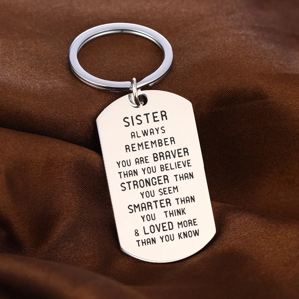 Горячие женщины сестра Брелок всегда помните что Вы смелый из нержавеющей стали