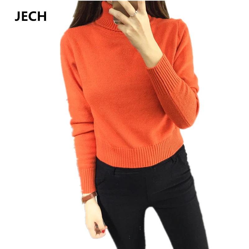 2018 Fashion Women Turtleneck Knitted Cashmere Sweater Female Short Pullovers Long-Sleeved Warm Free Shipping | Женская одежда
