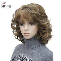 strongbeauty womens synthetic wigs natural curly wig medium blackblonde hairpiece hair wig