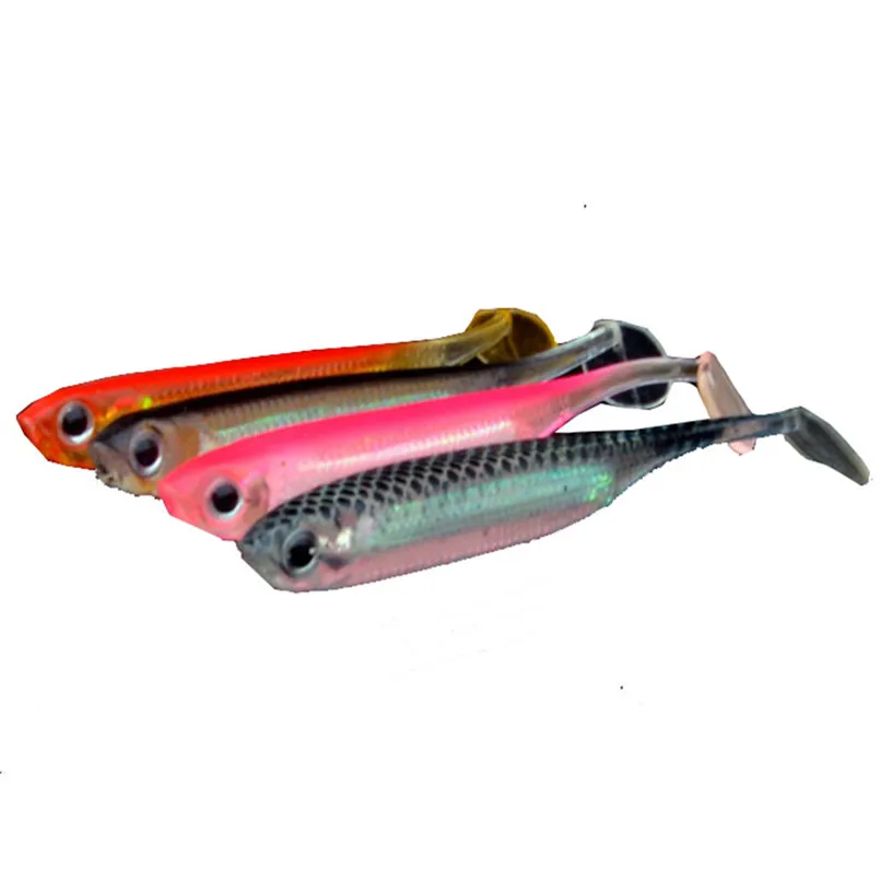 Комплект из 4 предметов Мягкая приманка для рыбалки Шад fishingwormswimbaits Jig Head доставки