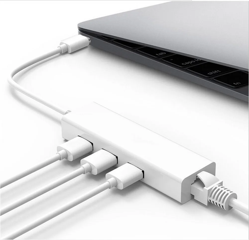 50 шт. 3 порта USB 0 концентратор типа C к RJ45 100 Мбит/с Ethernet LAN адаптер данных Type