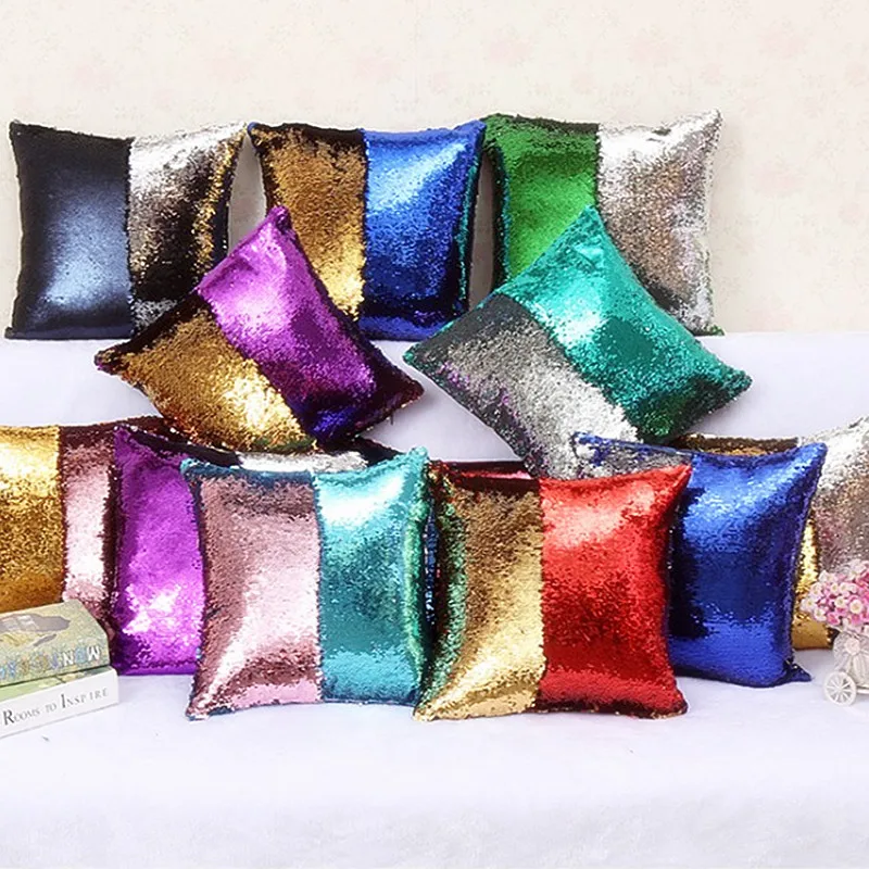 Прямая поставка DIY подушка с блестками для русалки Волшебная расцветка меняющая