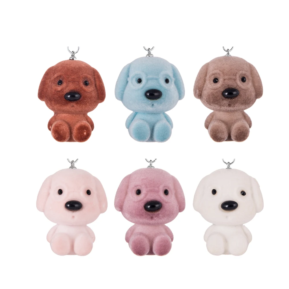 Автомобильный подвесной акриловый флокирующий мультяшный милый собака