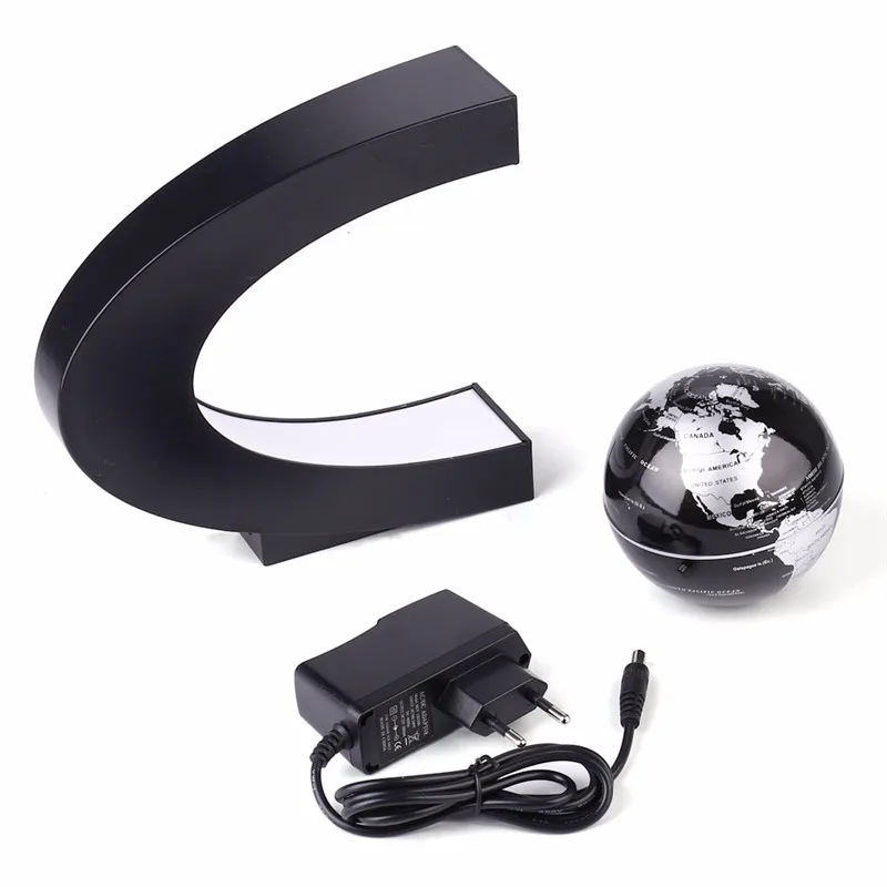 Новинка C Форма LED карта мира Плавающий глобус Магнитный левитационный свет