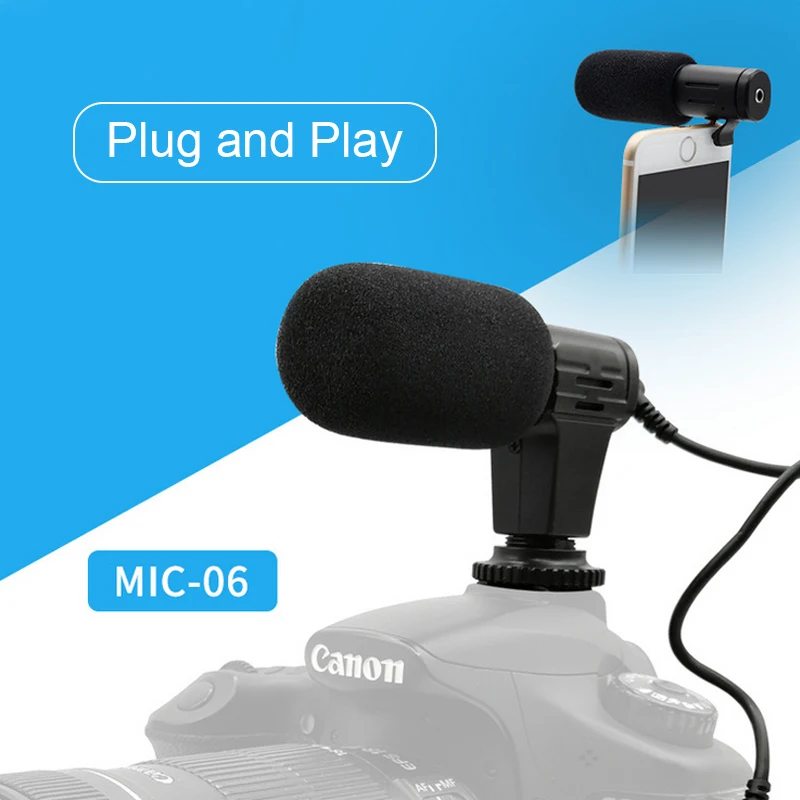 Mamen Mic 06 Hi Fi HD стерео мини микрофон 3 5 мм конденсаторный видео камера интервью Cansert