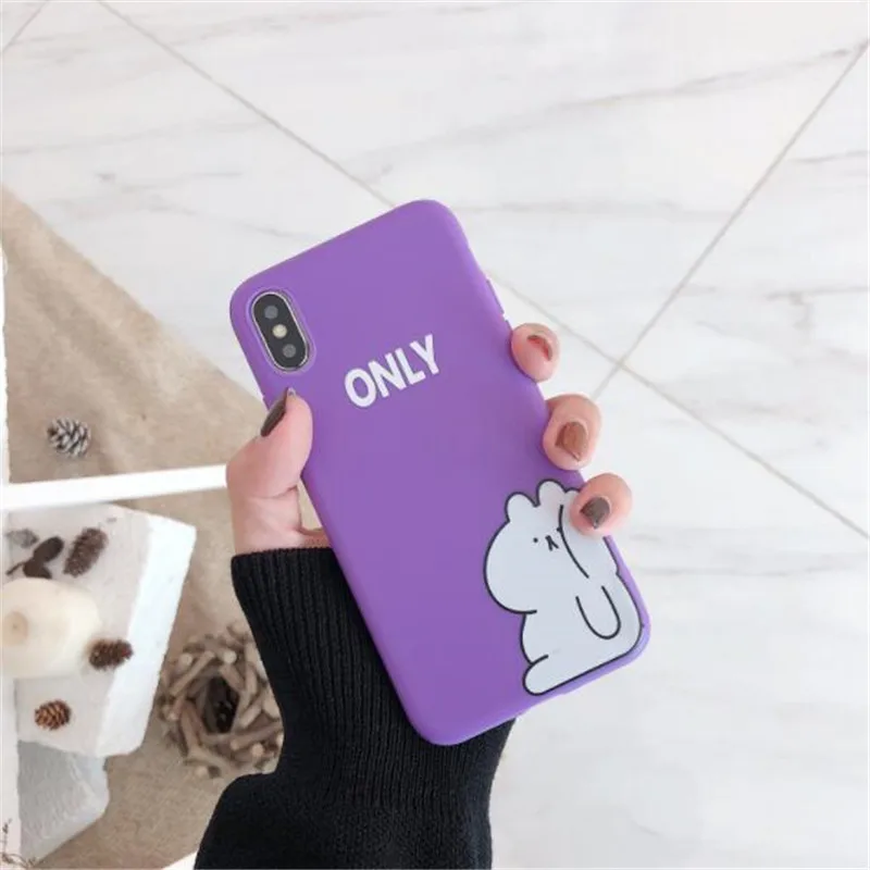 UVR Lovely Purple Cat TPU Couples Lovers Phone Case For iphone X 6s 7 8 PLUS Mobile Cases Bag Back Cover Protect |