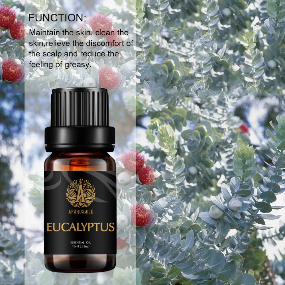 Чистое натуральное масло эвкалипта 10 мл стеклянная бутылка снимает дискомфорта