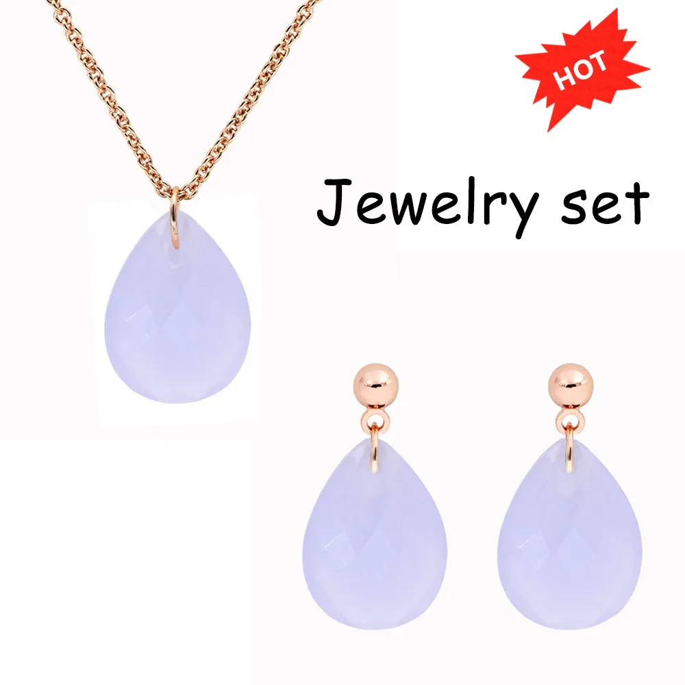 Женский ювелирный комплект из колье и серёг розовое золото 7 цветов | Украшения