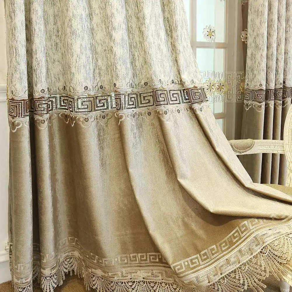 Embroidered Cloth Роскошные вышитые шторы для спальни, отстроченные китайские занавески, отвесные занавески для гостиной, готовые занавески M017& 30 - Цвет: Embroidered Cloth