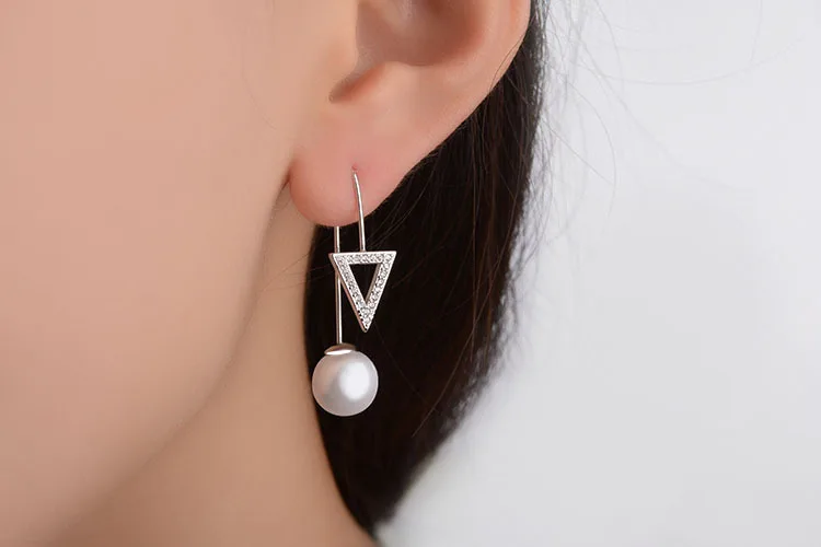 Женские серьги-гвоздики из серебра 925 пробы с жемчугом | Украшения и аксессуары