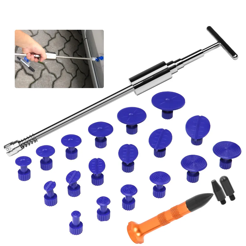 

tools paintless Dent Repair Dent Puller Kit Dent removal Slide Hammer with tap down Reverse Hammer Glue Tabs for Hail Damage