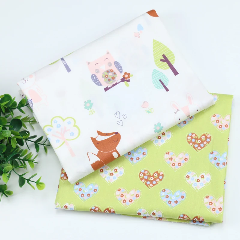 

Cartoon Owl 100% Cotton Fabric Meters For Quilting Telas To Pacthwork Crib Bumper Sewing Cloth Pillows Cover Tissue D30